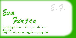 eva furjes business card